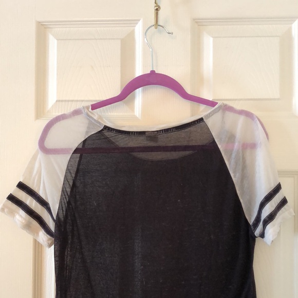 Gray + White Striped Tee - Picture 7 of 9